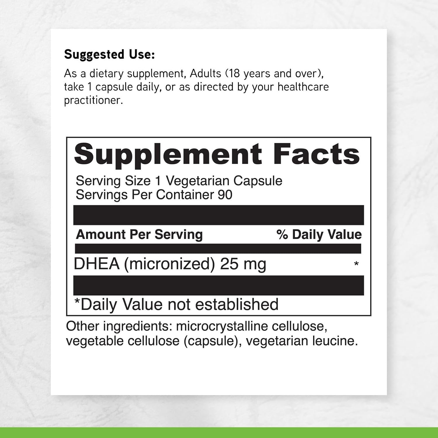 DAVINCI Labs DHEA Micronized 25 mg - 90 Vegetarian Capsules - Gluten Free