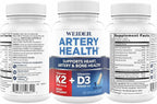Weider Artery Health - Salud Arterial y Corazón - con Vitamina K2, D3 y Jengibre - 30 Cápsulas Veganas