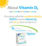 Replesta 50.000 UI Vitamina D3 (Colecalciferol) – Comprimido Masticable Semanal – Sabor Naranja Natural – 4 Unidades