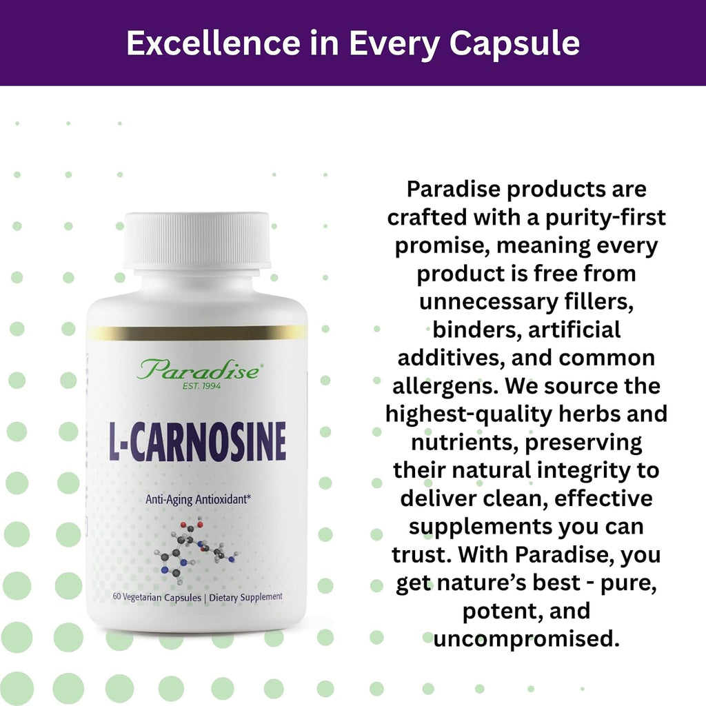 L-Carnosine de Paradise Herbs, 60 Cápsulas Vegetales