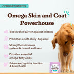 Omega Chews para Perros con Aceite de Salmón y Omega 3 – Apoyo para Piel, Pelo y Articulaciones (180 unidades)