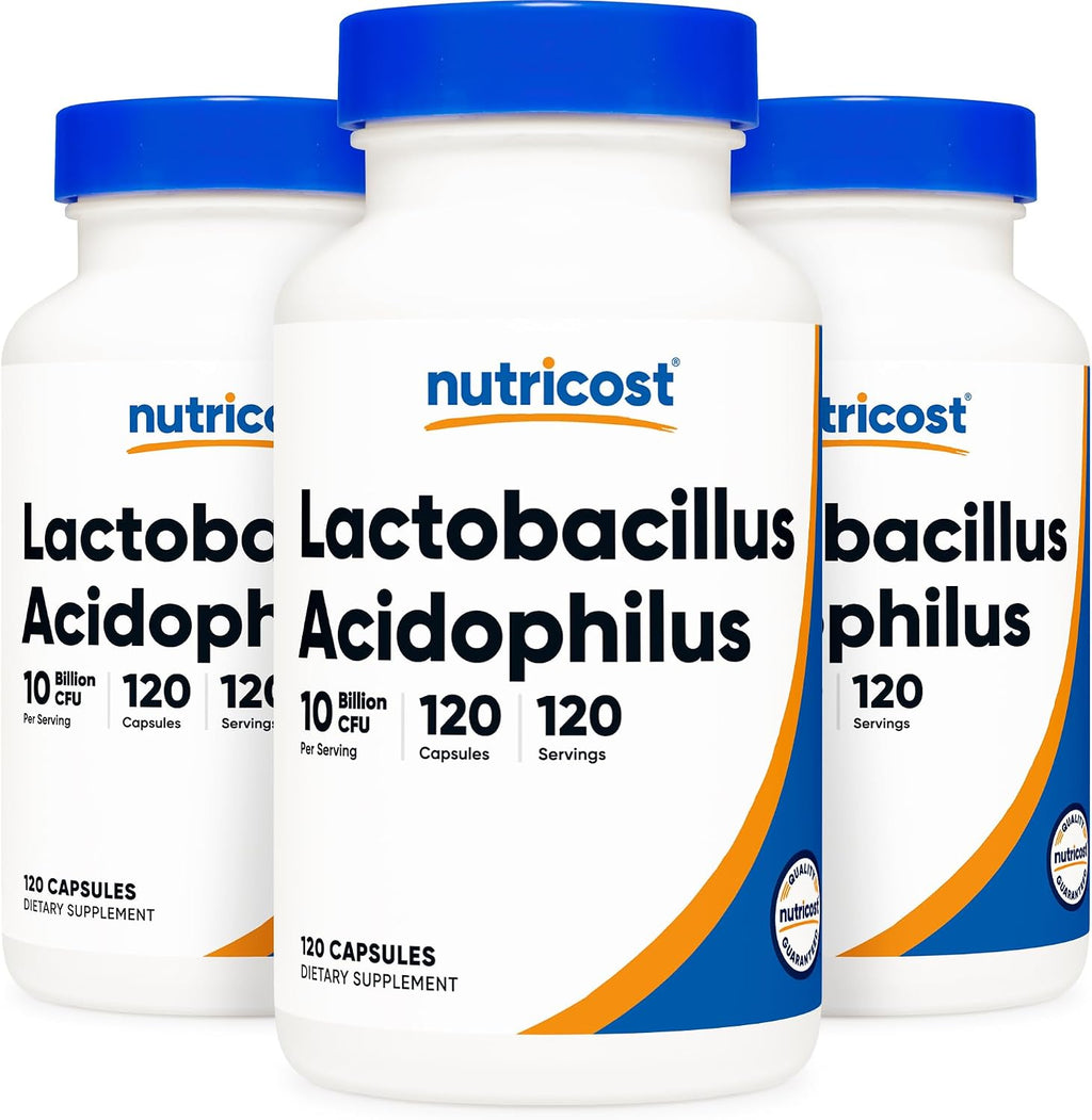 Nutricost Lactobacillus Acidophilus 10 Mil Millones UFC, 120 Cápsulas Vegetarianas