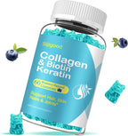 Gominolas de Biotina con Colágeno, Queratina y Ácido Hialurónico - 60 Gominolas Sabor Arándano