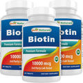 Best Naturals Biotina 10.000 mcg – 365 Comprimidos (Lote de 3)