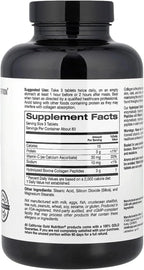 California Gold Nutrition, Péptidos de Colágeno Hidrolizado Tipo I y III con Vitamina C, 250 Comprimidos