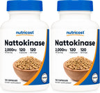 Nutricost Nattokinasa 2,000FU, 120 Cápsulas - Sin Gluten, No-GMO, Vegetariano