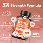 Vitamina D3 K2 (MK-7) 10.000 UI con Magnesio Glicinato y Potasio - Complejo Sistémico para Huesos, Músculos, Corazón e Inmunidad - Alta Absorción, 60 Cápsulas