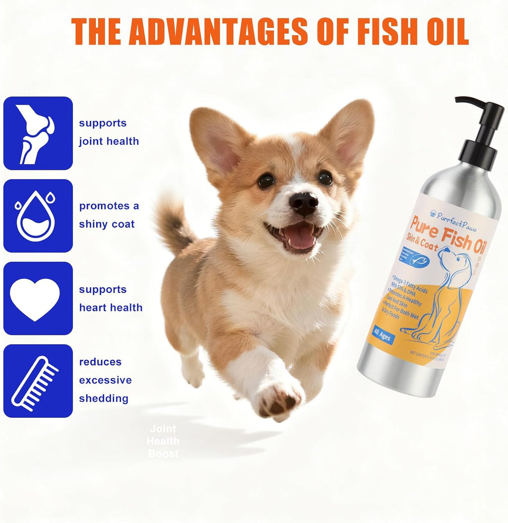 PurrfectPaws Wild Alaskan Omega-3 Blend Aceite de Salmón y Abadejo para Perros y Gatos (473 ml)