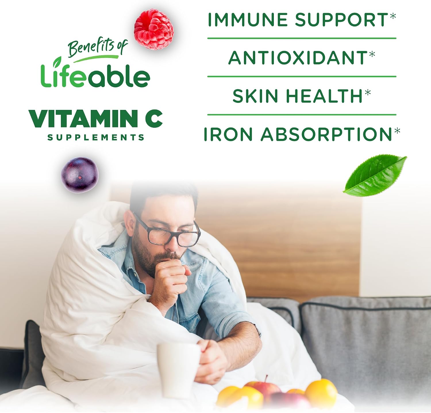Lifeable Gomitas de Vitamina C sin Azúcar - 250 mg - Sabor Naranja Natural - 90 Gomitas