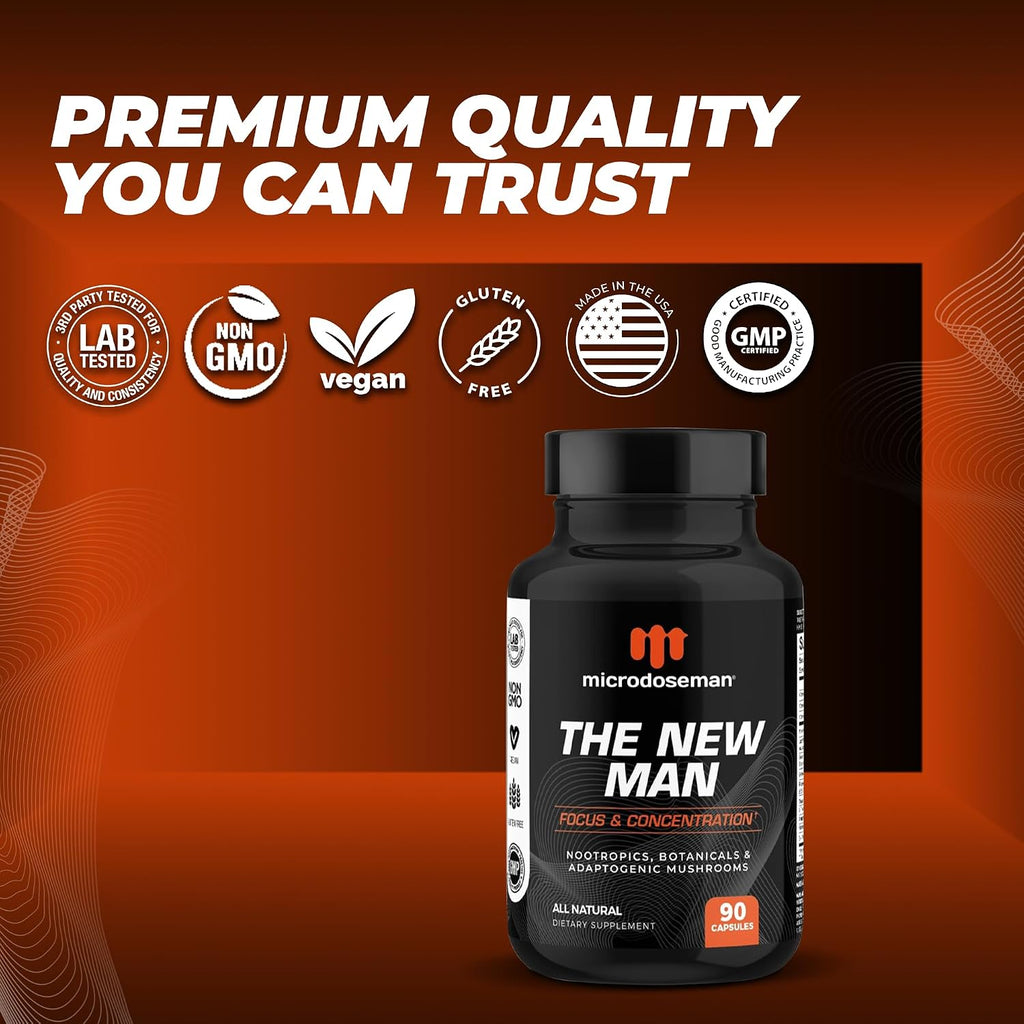 The New Man Brain Supplement for Memory and Focus - 90 Cápsulas
