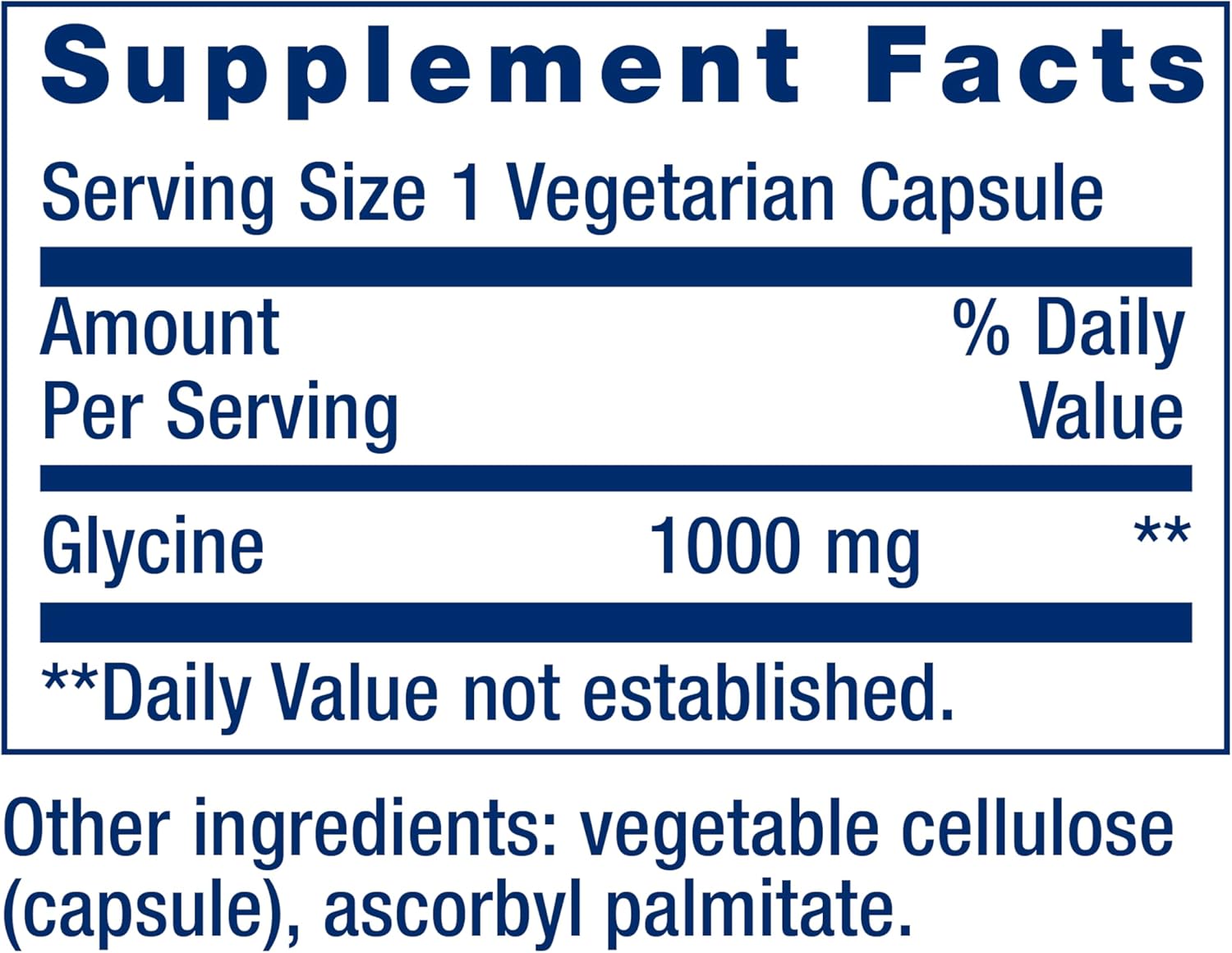 Life Extension Glycine 1000 mg, 100 Capsules - Amino Acid for Sleep