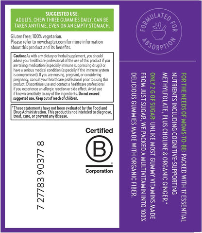 New Chapter Gominolas Multivitamínicas Prenatales – 67% Menos Azúcar, Para Mamá y Bebé Saludable con Metilfolato, Vitamina – Image 8
