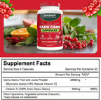 Greens+ SuperFruit Amazonian Camu Camu Supplement with Vitamins and Minerals, High ORAC Antioxidants, 400mg Natural Vitamin C, 120 Vegetable Capsules