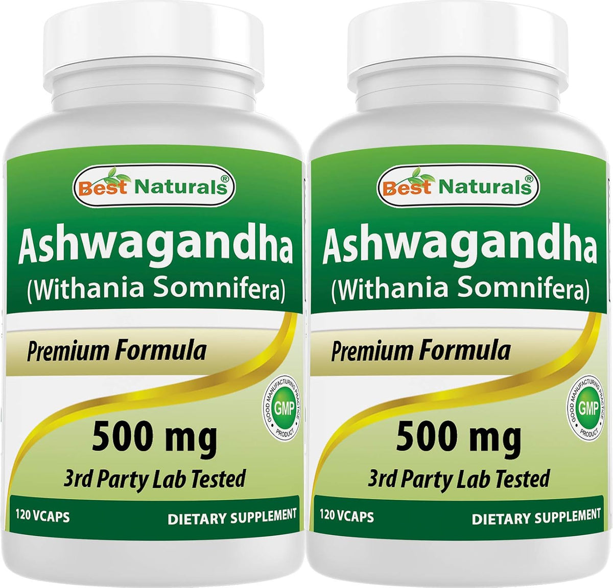 Best Naturals Extracto de Ashwagandha 500 mg - 120 Cápsulas (Pack de 2) – Image 1