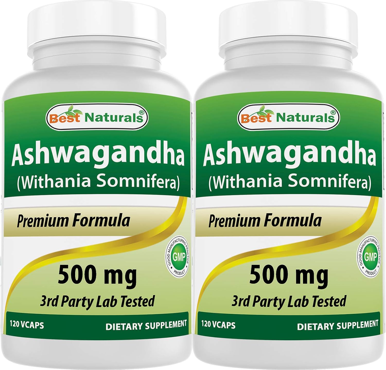 Best Naturals Extracto de Ashwagandha 500 mg - 120 Cápsulas (Pack de 2)