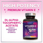 Hello Lovely Vitamina E 180 mg - Suplemento de dl-Alfa Tocoferol - 120 Cápsulas Blandas