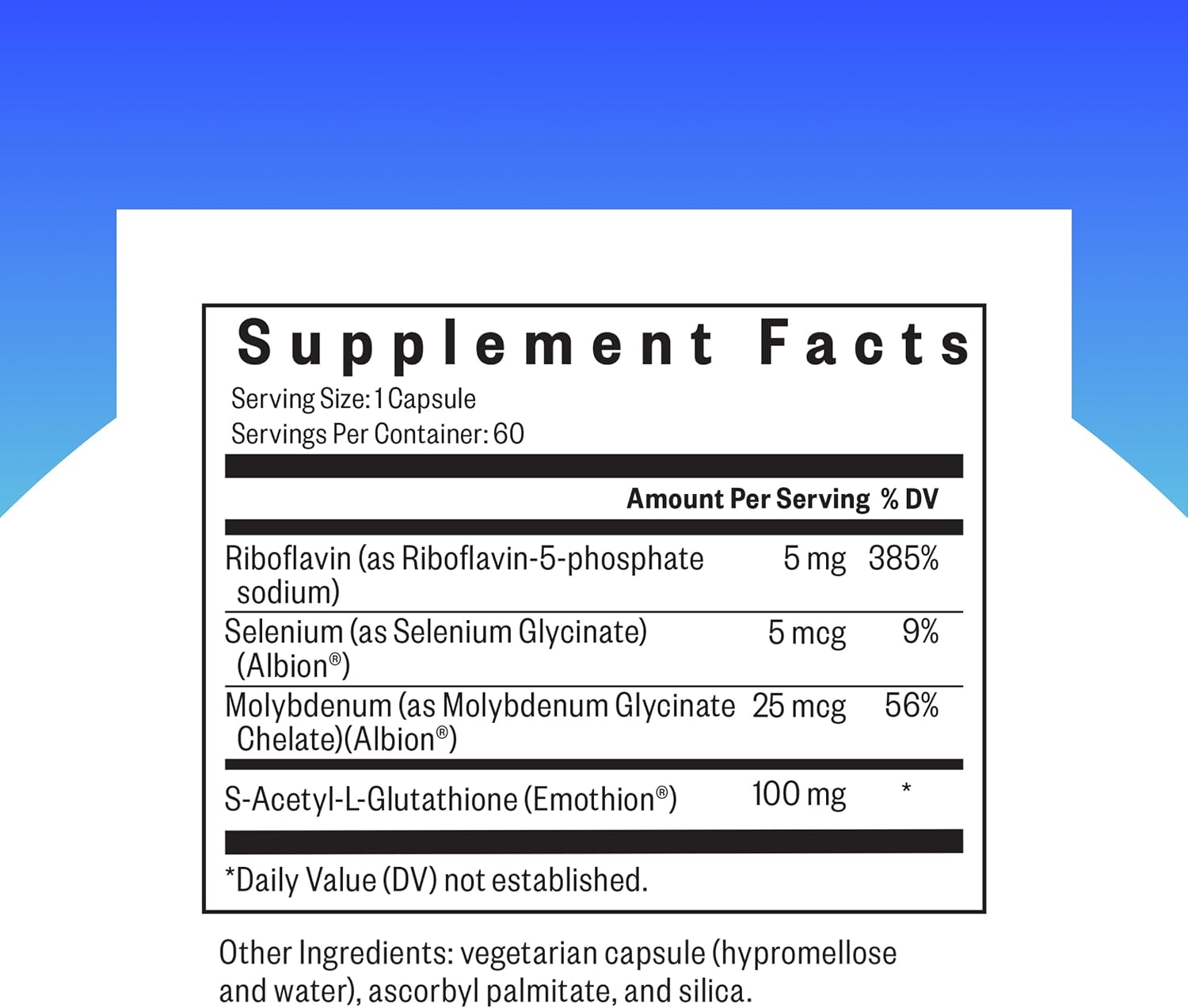 Seeking Health Glutathione Plus, 100 mg S-Acetil-L-Glutión con Cofactores, 60 Cápsulas Vegetales