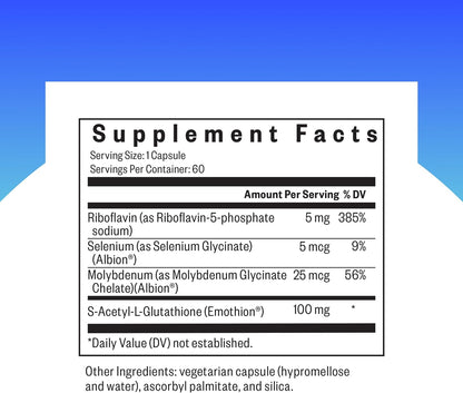 Seeking Health Glutathione Plus, 100 mg – Riboflavina (vitamina B2): Contribuye al metabolismo energético normal y – Image 2