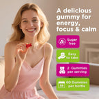 ReviNutra Complejo B en Gominolas con Vitaminas C, Zinc, Magnesio y CoQ10, 60 Gominolas Sabor Frambuesa