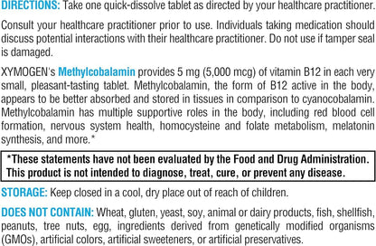 XYMOGEN Metilcobalamina 5 mg | Vitamina B12 – Sistema nervioso: Favorece el funcionamiento normal del sistema – Image 2