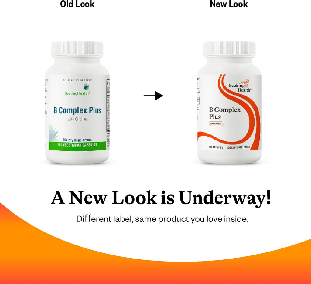 Seeking Health B Complex Plus - Complejo de Vitaminas B con Colina y Riboflavina - 100 Cápsulas
