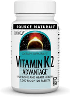 Source Naturals Vitamina K2 Advantage, 2200 mcg - 120 Comprimidos