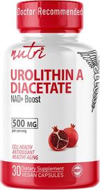 Nutri Urolithin A Suplemento 500mg - Potente Antioxidante - 30 Cápsulas Veganas