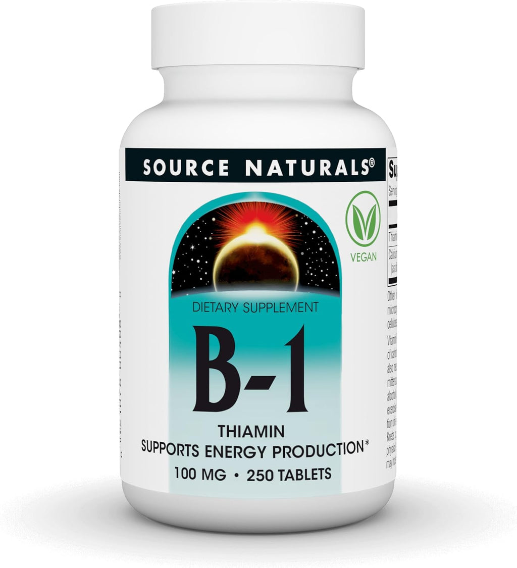Source Naturals Vitamina B-1 (Tiamina) 100 mg, 250 Tabletas