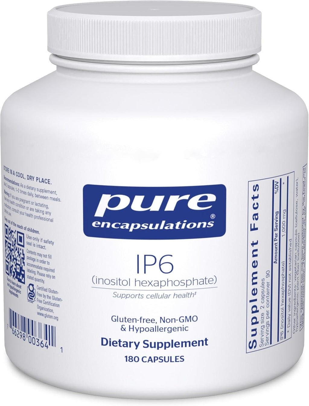 Pure Encapsulations IP6 (Inositol Hexafosfato) - 180 Cápsulas