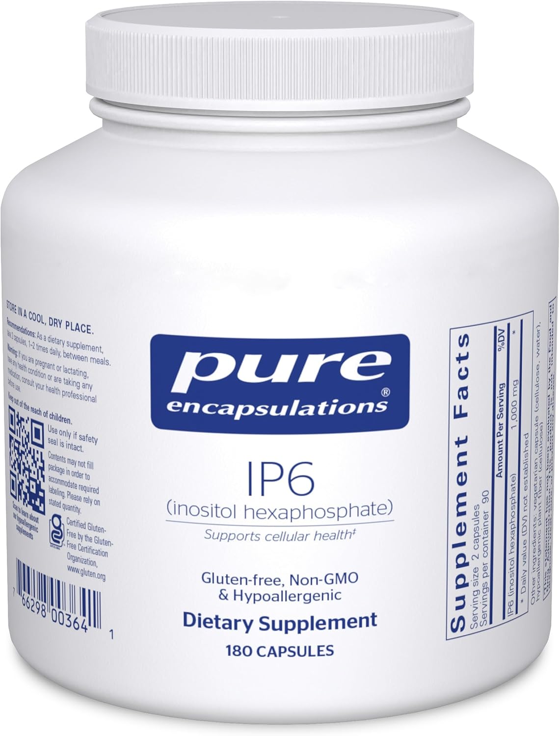 Pure Encapsulations IP6 (Inositol Hexafosfato) - 180 Cápsulas