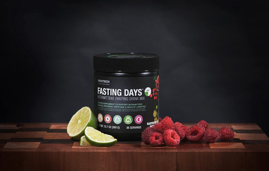 Innotech Nutrition Fasting Days - Mezcla para Ayuno Intermitente con 42 Ingredientes Esenciales y Electrolitos - Limón Té Helado, 360g