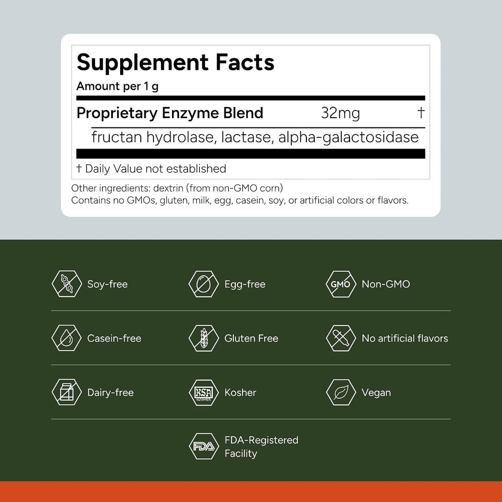 FODZYME® Enzimas Digestivas On-The-Go para la Salud Digestiva, 30 Dosis