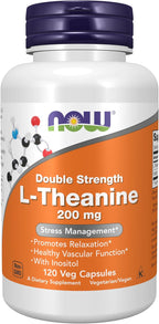 NOW Foods L-Theanine 200 mg con Inositol, 120 Cápsulas Vegetales