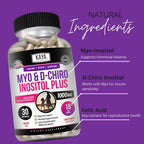 Kaya Naturals Myo y D-Chiro Inositol Plus para Mujeres, Vitamina B8 - 30 Cápsulas
