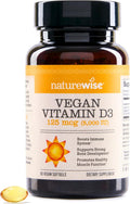 NatureWise Vitamina D3 Vegana 5000 UI (125 mcg) - 60 Cápsulas Blandas