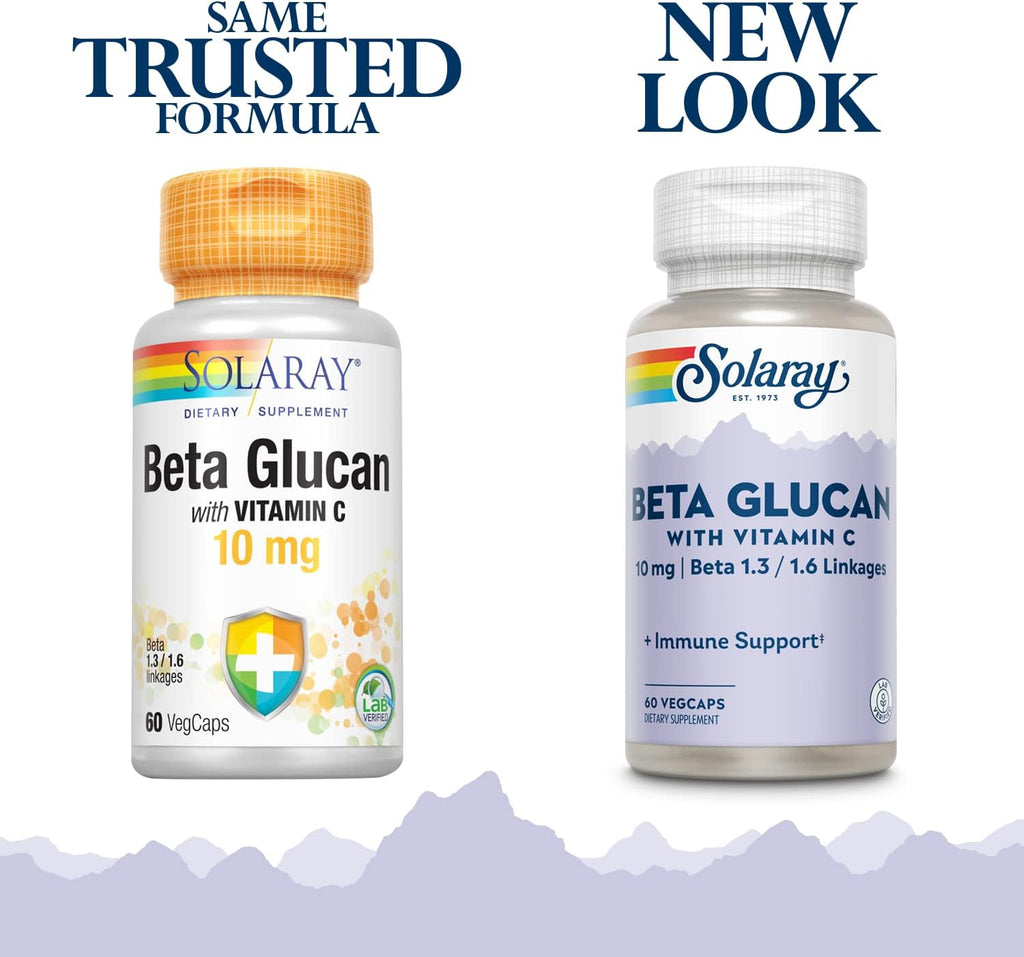Solaray Beta Glucan with Vitamin C, 60 Vegetable Capsules