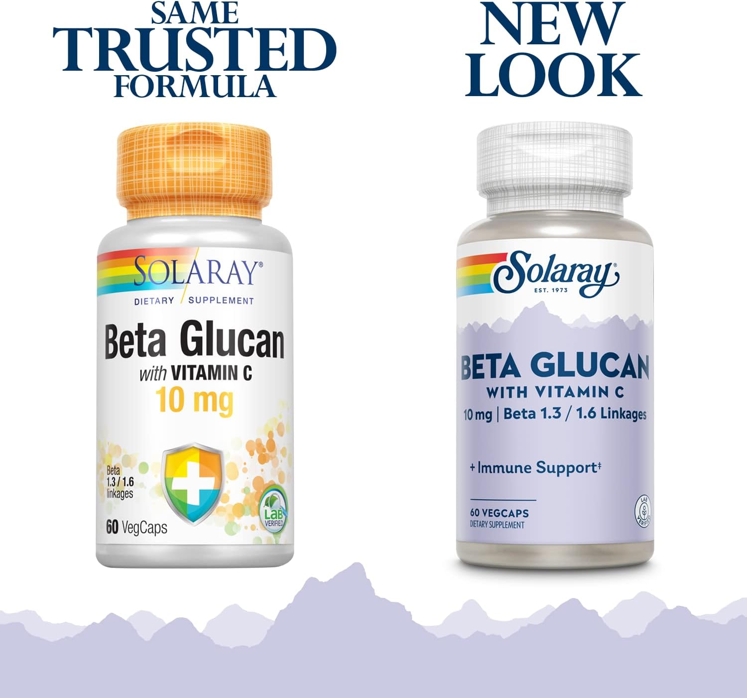 Solaray Beta Glucan with Vitamin C, 60 Vegetable Capsules