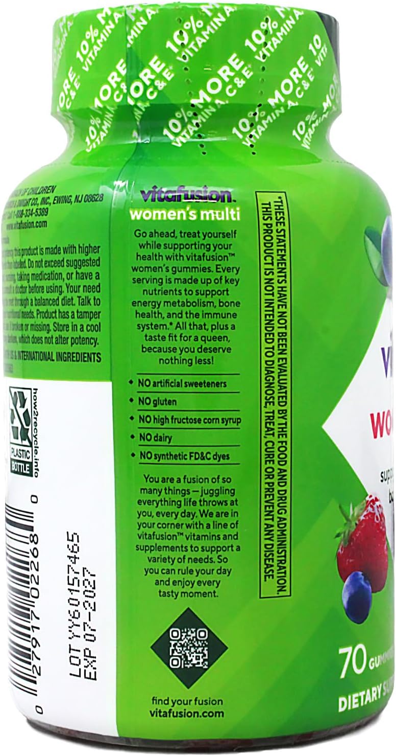 Vitafusion Women's Multivitamin Gummies, 70 Count, Berry Flavor