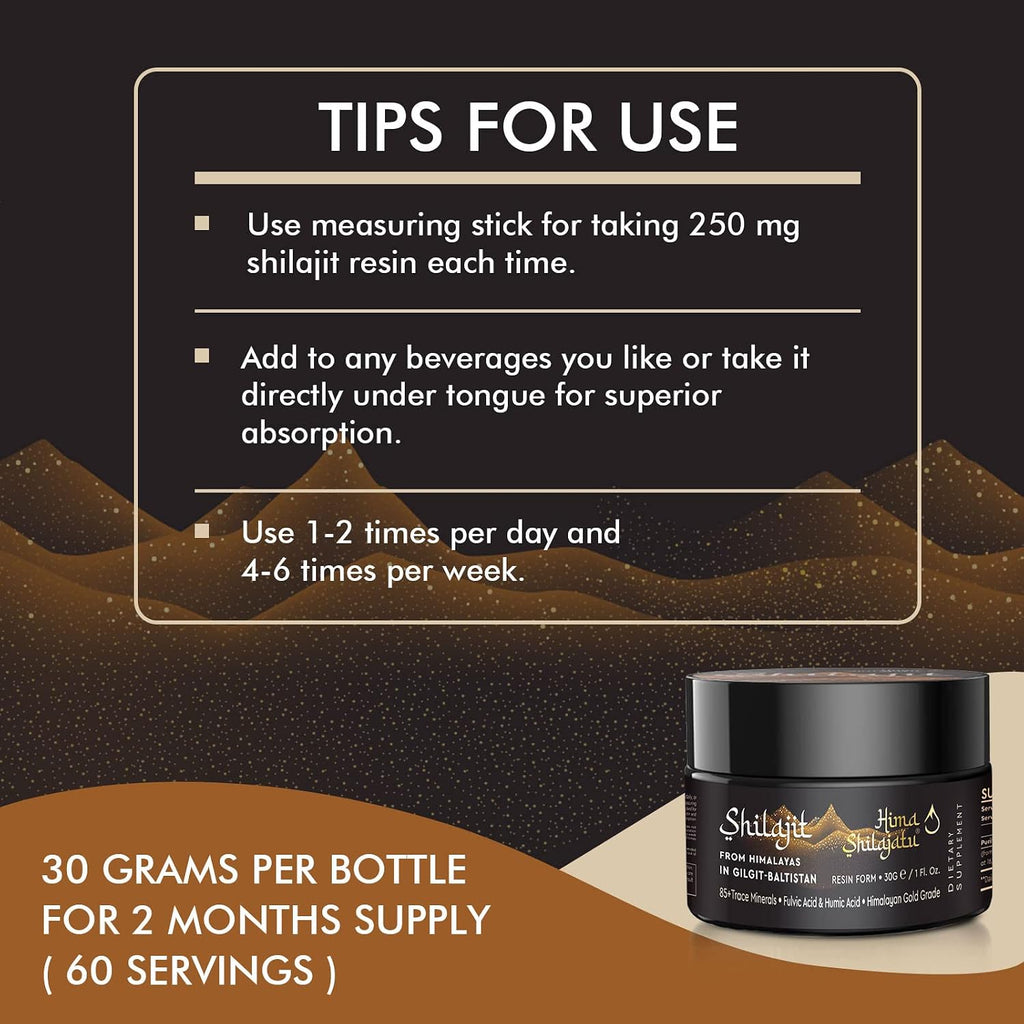 Resina de Shilajit Orgánica del Himalaya - Grado Oro 100% Pura con Ácido Fúlvico y 85+ Minerales Traza - Pack de 3 (6 Meses de Suministro)