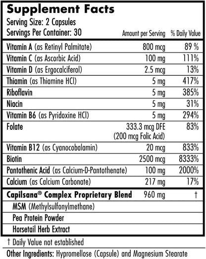 Hairfinity Vitaminas para el Cabello - – Complejo Capilsana: Una mezcla patentada de colágeno hidrolizado , MSM – Image 2