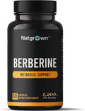 Natgrown Berberine Supplement - Berberine HCl 1200 mg por ración - Vegano, Sin Gluten, No GMO - 60 Cápsulas