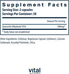 Vital Nutrients Quercetin - Vegan Supplement with Bioflavonoids for Sinus, Respiratory, Heart, and Immune Support - Gluten-Free, Dairy-Free, Soy-Free - 500mg - 100 Capsules