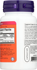 Now Foods Biotina 1000 µg - 100 Cápsulas
