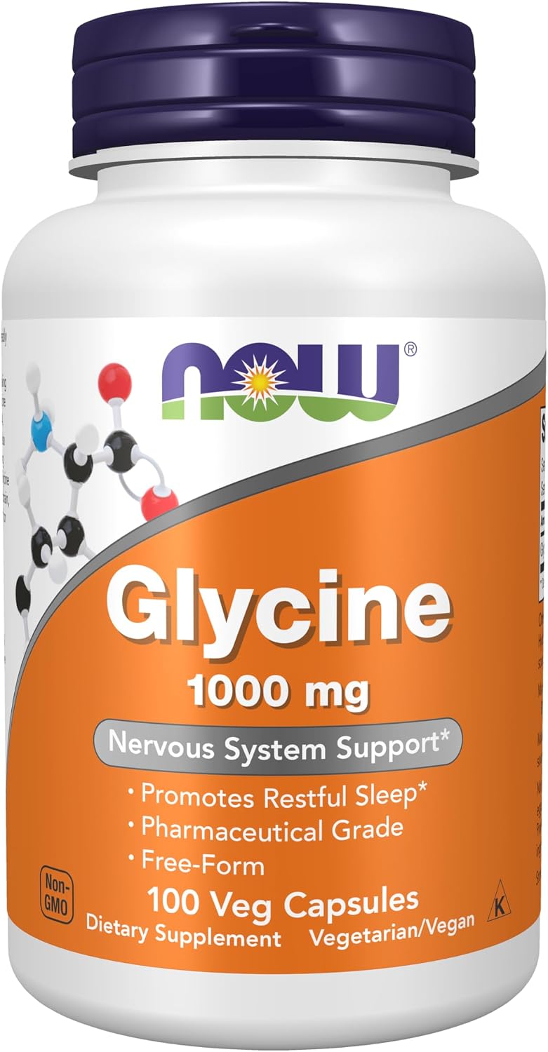 NOW Foods Glycine 1,000 mg Free-Form, 100 Cápsulas Vegetales