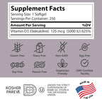 Zahler Advanced Vitamina D3 5000 UI - 250 Cápsulas Blandas