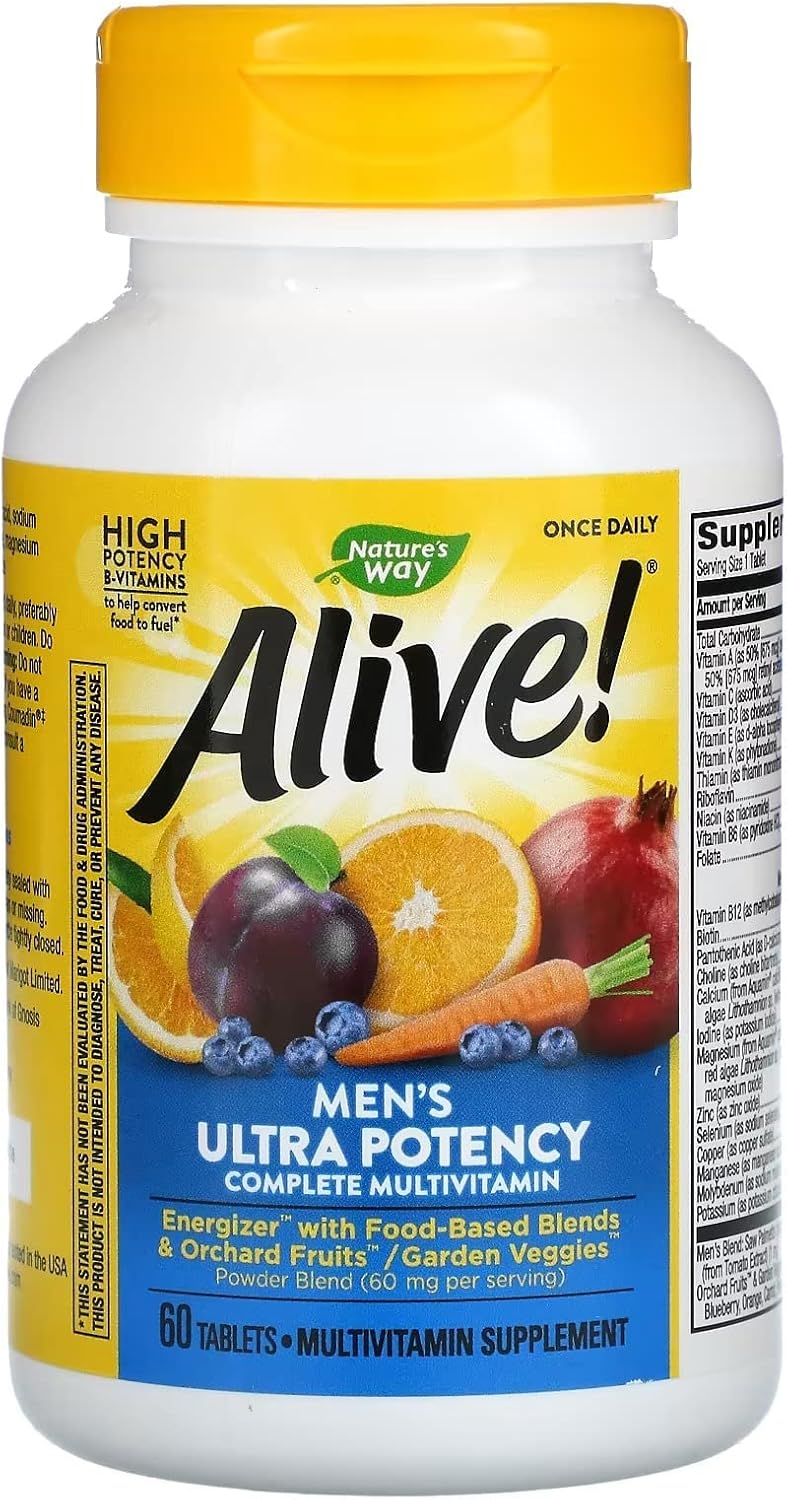 Nature's Way Alive Once Daily Men's Ultra Potency Multivitamínico para Hombres, 60 Comprimidos (Paquete de 2)