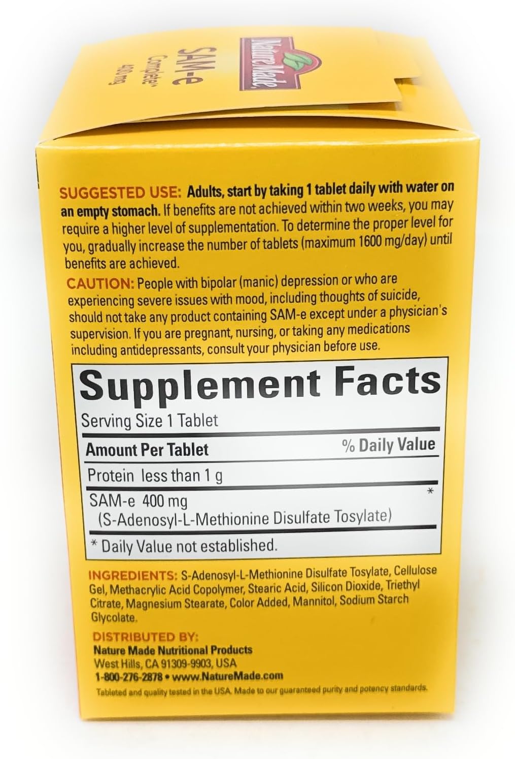Nature Made SAM-e Complete 400 mg, 60 Comprimidos