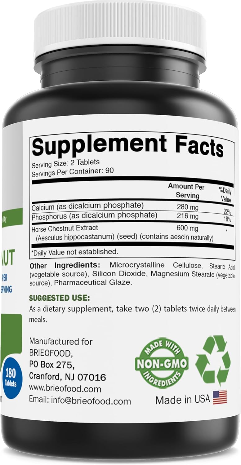 Horse Chestnut Extract 600 mg por dosis - 180 Comprimidos