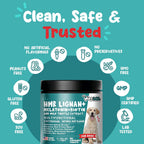 HMR Lignan + Melatonina + Biotina + Cardo Mariano para Perros | Fórmula 4 en 1 | Apoyo Adrenal y Niveles Normales de Cortisol | Salud de Piel, Pelaje y Digestiva | 90 Comprimidos Masticables | Sabor Natural a Carne