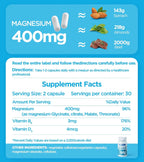 Dralot Nutrition - Complejo de Magnesio Cuádruple: 400mg de Glicinato, L-Treonato, Citrato y Malato con Vitamina D3 y B6 - 60 Cápsulas Veganas